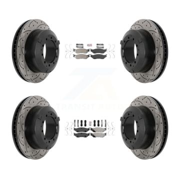 Front Rear Semi-Metallic Pad Drill Slot Brake Rotor Kit For International TerraStar IC AE KDA-102859