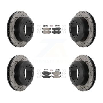 Front Rear Semi-Metallic Pad Drill Slot Brake Rotor Kit For International TerraStar IC AE KDA-102860
