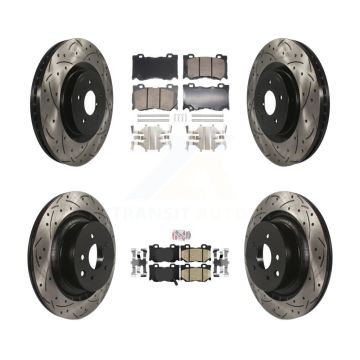 Front Rear Ceramic Pad Drill Slot Brake Rotor Kit For INFINITI G37 RWD With Brembo Brakes KDA-102865