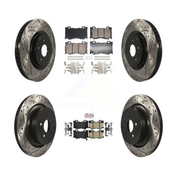 Front Rear Ceramic Pad And Coated Drilled Slotted Disc Brake Rotors Kit For INFINITI FX50 KDA-102866