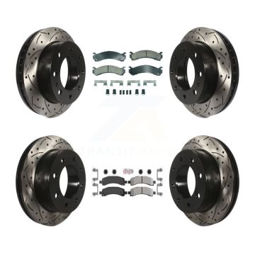 Front Ceramic Rear Semi-Metallic Pad Drill Slot Brake Rotor Kit For Chevrolet Express GMC KDA-102868