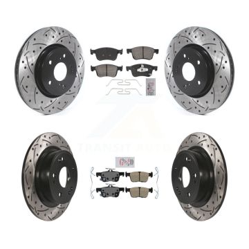 Front Rear Ceramic Pads And Coated Drilled Slotted Disc Brake Rotors Kit For Honda Accord KDA-102876
