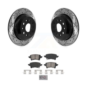 Rear Coated Drilled Slotted Disc Brake Rotors And Ceramic Pads Kit For Jeep Wrangler KDA-102900