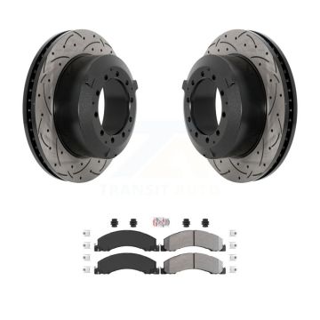 Rear Drill Slot Brake Rotors Semi-Metallic Pad Kit For Ram Dodge Sterling Truck 4500 5500 KDA-102901