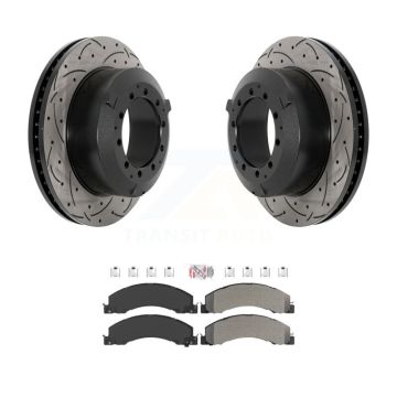 Rear Drill Slot Brake Rotors Semi-Metallic Pad Kit For Ram Dodge Sterling Truck 4500 5500 KDA-102902