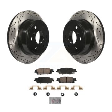 Rear Drill Slot Brake Rotor Ceramic Pad Kit For Chevrolet GMC Silverado 1500 Sierra Tahoe KDA-102905
