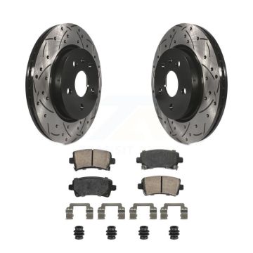 Rear Drilled Slot Brake Rotors Ceramic Pad Kit For Chevrolet Buick Malibu Impala LaCrosse KDA-102914