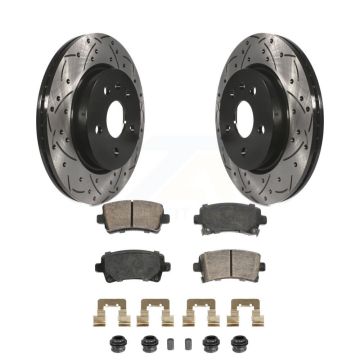 Rear Drill Slot Brake Rotor Ceramic Pad Kit For Buick Chevrolet Malibu LaCrosse Regal 9-5 KDA-102916
