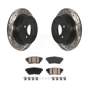 Rear Drilled Slot Brake Rotor Ceramic Pad Kit For Nissan Altima With Manual Parking KDA-102919
