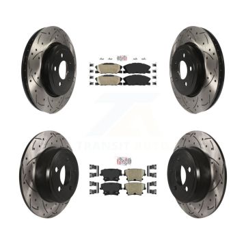 Front Rear Ceramic Pad Drill Slot Brake Rotor Kit For Dodge Charger Pursuit with RWD 3.6L KDA-102946