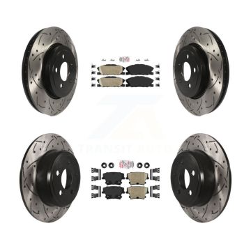 Front Rear Ceramic Pad Drill Slot Brake Rotor Kit For Dodge Charger Pursuit with RWD 3.6L KDA-102947