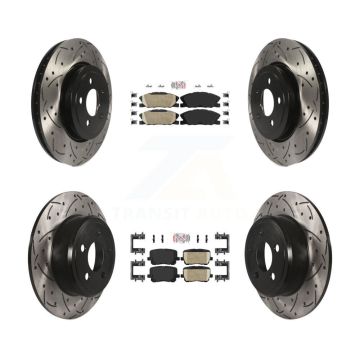 Front Rear Ceramic Pad Drill Slot Brake Rotor Kit For Dodge Charger Pursuit with RWD 3.6L KDA-102948