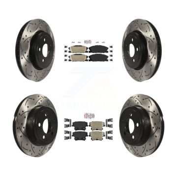 Front Rear Ceramic Pad Drill Slot Brake Rotor Kit For Dodge Charger Pursuit with RWD 5.7L KDA-102951