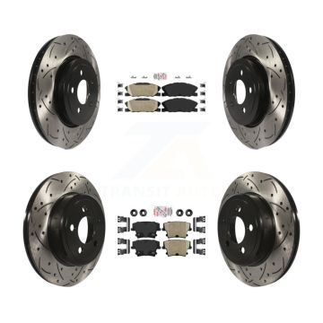 Front Rear Ceramic Pad Drill Slot Brake Rotor Kit For Dodge Charger Pursuit with RWD 5.7L KDA-102952