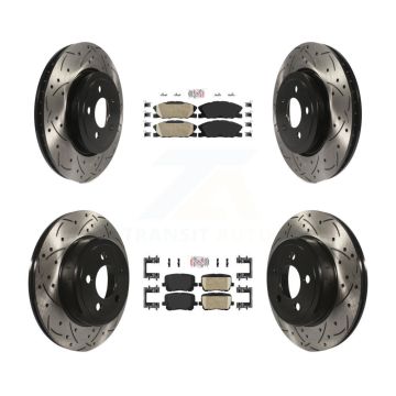 Front Rear Ceramic Pad Drill Slot Brake Rotor Kit For Dodge Charger Pursuit with RWD 5.7L KDA-102953