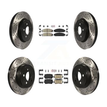 Front Rear Ceramic Pad Drill Slot Brake Rotor Kit For Dodge Charger Pursuit with RWD 5.7L KDA-102955