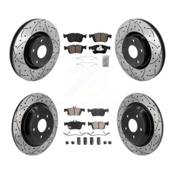 Front Rear Ceramic Pad Drilled Slot Brake Rotors Kit For Ford Escape Bronco Sport Lincoln KDA-102971