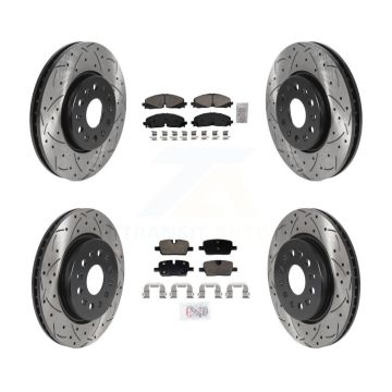Front Rear Ceramic Pad Drill Slot Brake Rotor Kit For Chevrolet Traverse Blazer GMC Buick KDA-102977