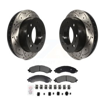 Front Drill Slot Brake Rotors Semi-Metallic Pad Kit For GMC Chevrolet Savana 2500 Express KDA-102988