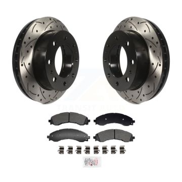 Front Drill Slot Brake Rotors Semi-Metallic Pad Kit For GMC Chevrolet Savana 2500 Express KDA-102989