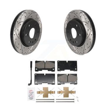 Front Drilled Slot Brake Rotor Ceramic Pad Kit For GMC Chevrolet Silverado 1500 Sierra XL KDA-102990