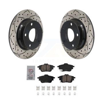 Rear Drill Slot Brake Rotors Ceramic Pad Kit For 2020-2023 Nissan Sentra Disc rear brakes KDA-102993