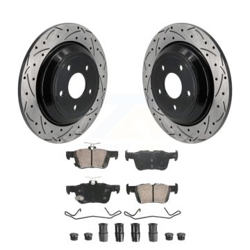 Rear Drill Slot Brake Rotors Ceramic Pad Kit For Ford Escape Bronco Sport Lincoln Corsair KDA-102994