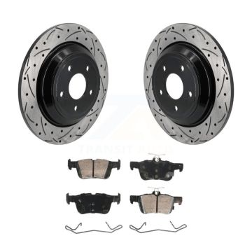 Rear Drill Slot Brake Rotors Ceramic Pad Kit For Ford Escape Bronco Sport Lincoln Corsair KDA-102995