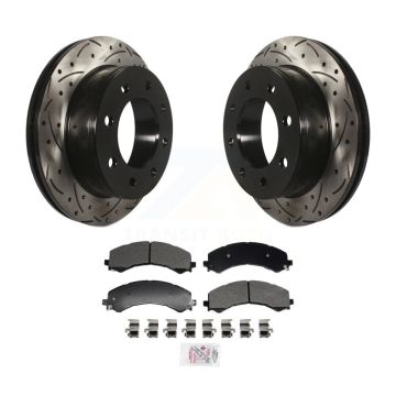 Rear Drilled Slot Brake Rotor Semi-Metallic Pad Kit For GMC Savana 2500 Chevrolet Express KDA-102997