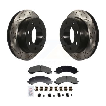 Rear Drilled Slot Brake Rotor Semi-Metallic Pad Kit For GMC Savana 2500 Chevrolet Express KDA-102998