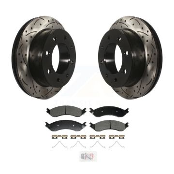 Rear Drilled Slot Brake Rotor Semi-Metallic Pad Kit For GMC Chevrolet Savana 2500 Express KDA-102999