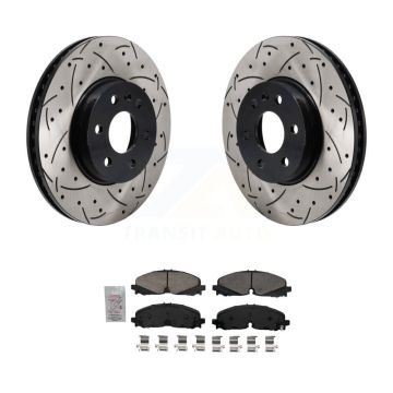 Front Drill Slot Brake Rotors Ceramic Pad Kit For 2021-2022 Chevrolet Colorado GMC Canyon KDA-103004