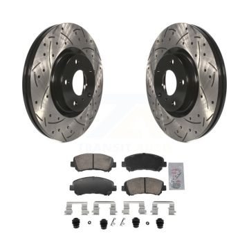 Front Coated Drilled Slotted Disc Brake Rotors And Ceramic Pads Kit For Nissan Maxima KDA-103017