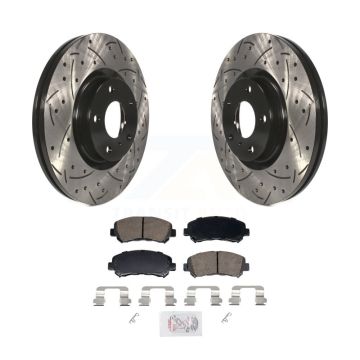 Front Coated Drilled Slotted Disc Brake Rotors And Ceramic Pads Kit For Nissan Maxima KDA-103018
