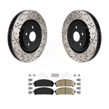 Front Drilled Slot Brake Rotor & Ceramic Pad Kit For Toyota Sienna RAV4 Prime bZ4X Subaru KDA-103032