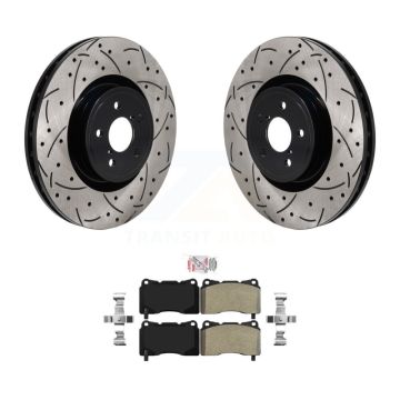 Front Drill Slot Disc Brake Rotors Semi-Metallic Pad Kit For Subaru BRZ Impreza Toyota 86 KDA-103037
