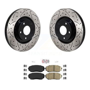 Front Coated Drilled Slotted Disc Brake Rotors And Ceramic Pads Kit For Mazda CX-5 CX-9 KDA-103041