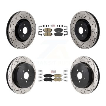Front Rear Ceramic Pad Drill Slot Brake Rotors Kit For 19-20 Toyota 86 With Brembo Brakes KDA-103061
