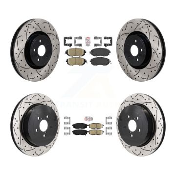 Front Rear Ceramic Pad Drill Slot Brake Rotors Kit For 19-20 Toyota 86 With Brembo Brakes KDA-103062