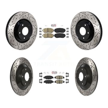 Front Rear Ceramic Pad Drilled Slot Brake Rotor Kit For 2019-2023 Mazda CX-5 Turbocharged KDA-103065