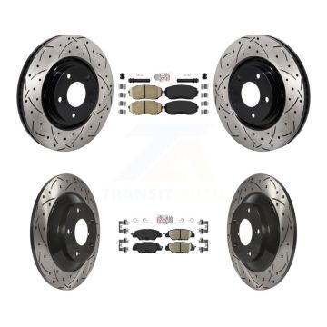 Front Rear Ceramic Pad Drilled Slot Brake Rotor Kit For 2019-2023 Mazda CX-5 Turbocharged KDA-103066