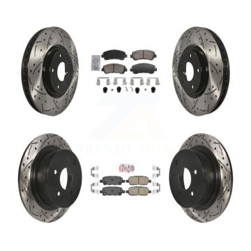Front Rear Ceramic Pad Drill Slot Brake Rotor Kit For 2007-2012 Nissan Sentra SE-R Spec V KDA-103098