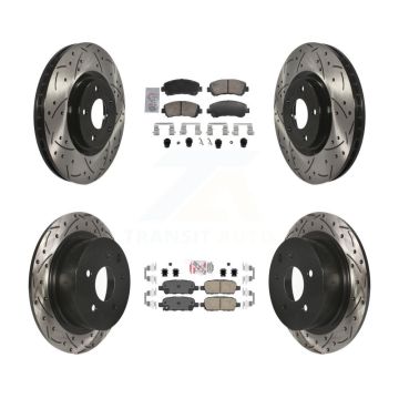 Front Rear Ceramic Pad Drill Slot Brake Rotor Kit For 2007-2012 Nissan Sentra SE-R Spec V KDA-103099