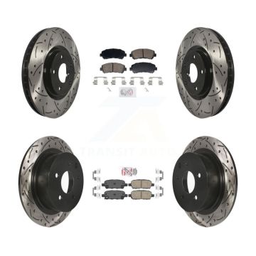 Front Rear Ceramic Pad Drill Slot Brake Rotor Kit For 2007-2012 Nissan Sentra SE-R Spec V KDA-103100