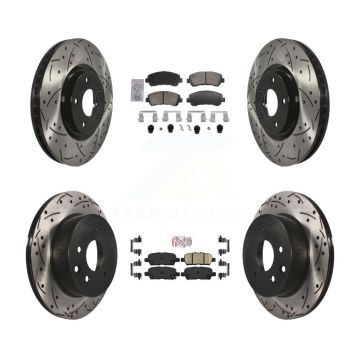 Front Rear Ceramic Pad Drill Slot Disc Brake Rotor Kit For 2014-2017 Nissan Juke Nismo RS KDA-103102