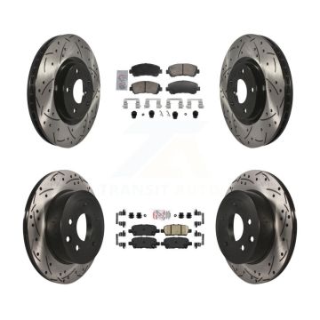 Front Rear Ceramic Pad Drill Slot Disc Brake Rotor Kit For 2014-2017 Nissan Juke Nismo RS KDA-103103