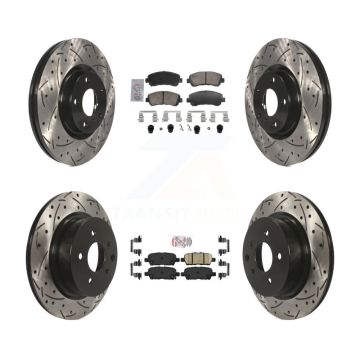 Front Rear Ceramic Pad And Coated Drilled Slotted Disc Brake Rotors Kit For Nissan Maxima KDA-103106