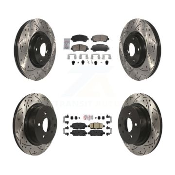 Front Rear Ceramic Pad And Coated Drilled Slotted Disc Brake Rotors Kit For Nissan Maxima KDA-103107