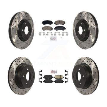 Front Rear Ceramic Pad And Coated Drilled Slotted Disc Brake Rotors Kit For Nissan Maxima KDA-103108