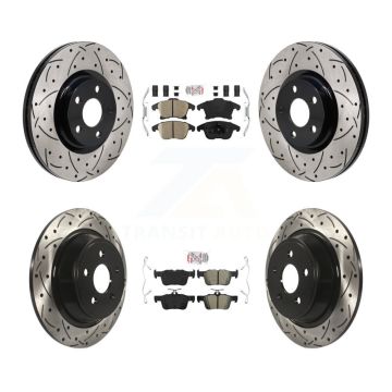 Front Ceramic Rear Semi-Metallic Pad Drill Slot Disc Brake Rotor Kit For Lincoln MKZ 2.0L KDA-103150